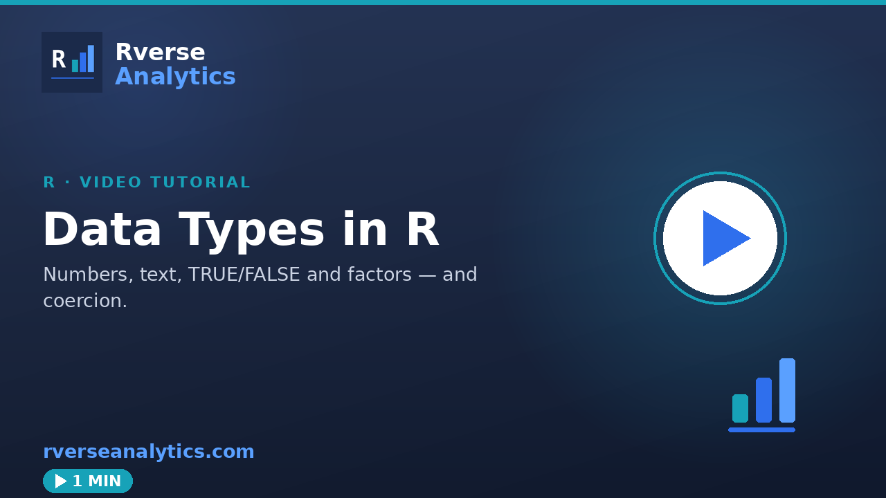 Data types in R video tutorial