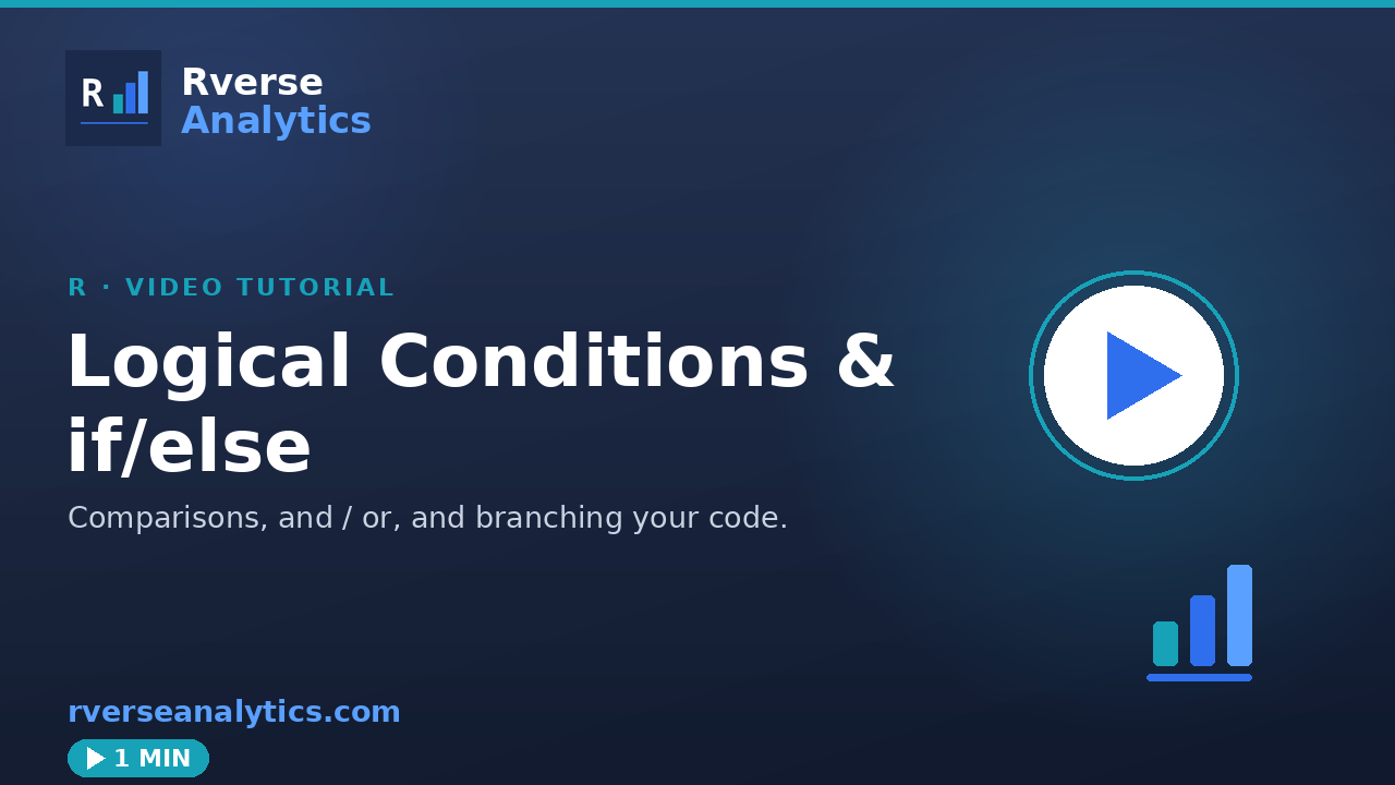 Logical conditions and if/else in R video tutorial