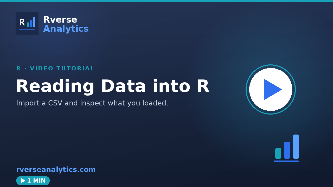 Reading data into R video tutorial